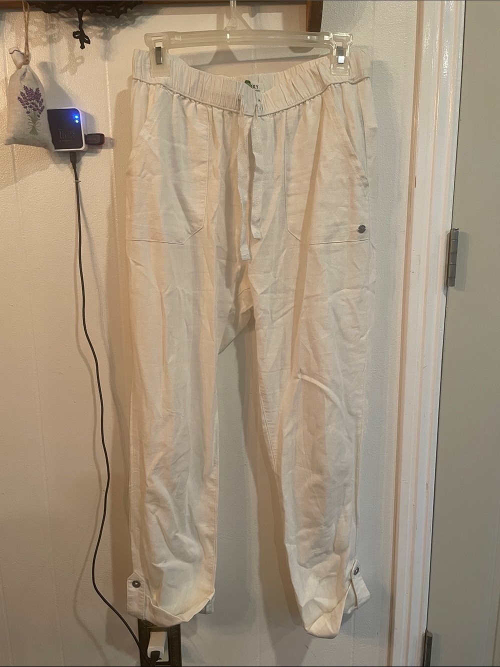 Roxy Cream Relaxed Drawstring Joggers